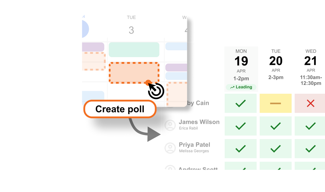 Find the best time with polls