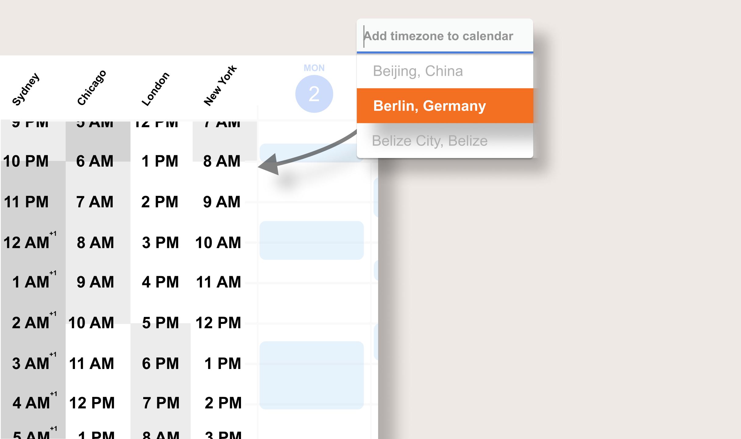 Sundial adds multiple timezones to Google Calendar