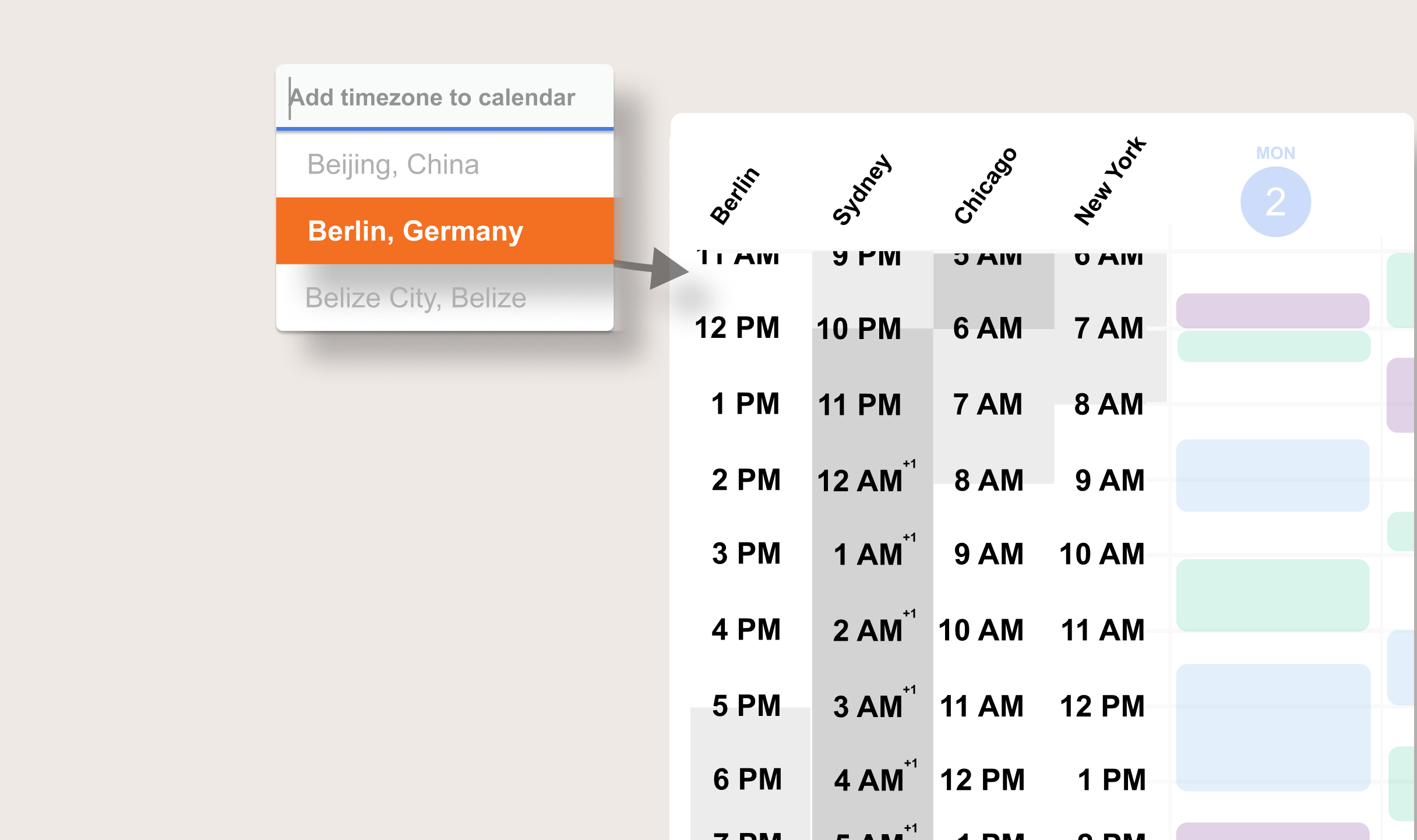 Sundial adds multiple timezones to Google Calendar