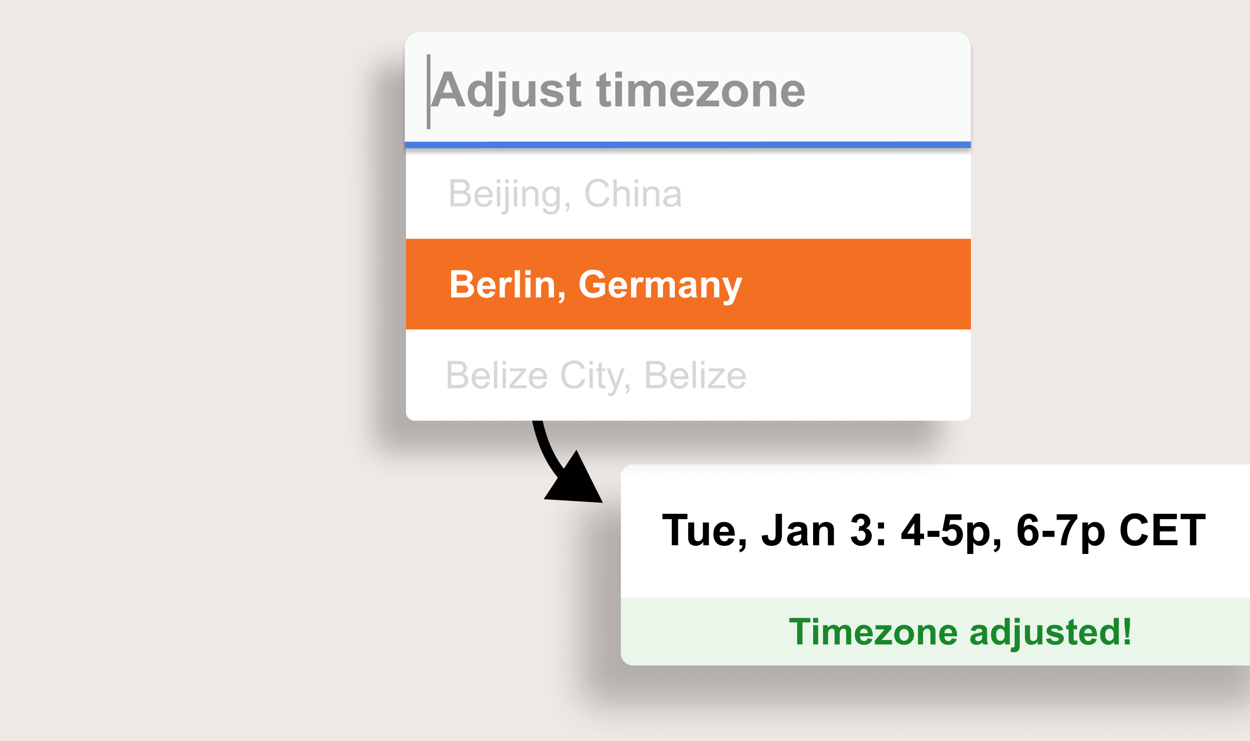 Sundial's timezone adjustment feature