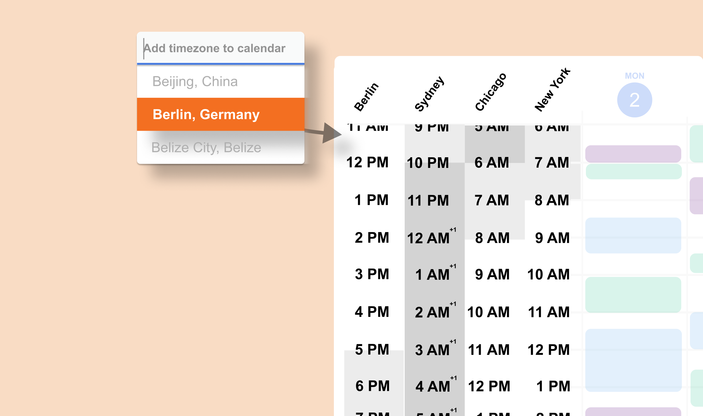 See multiple timezones on Google Calendar