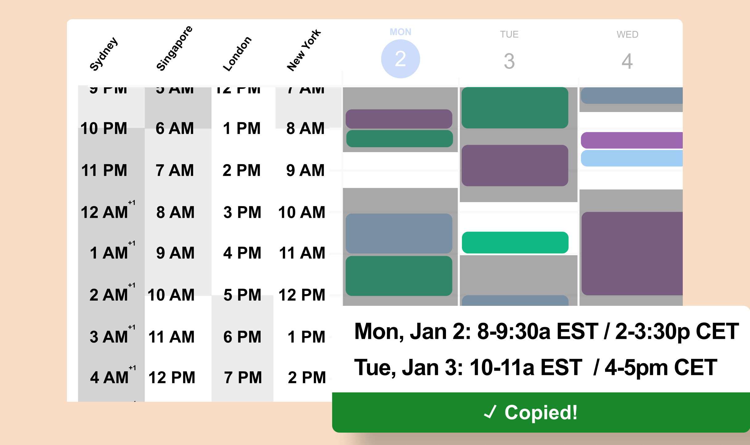 Work seamlessly with your team's calendars